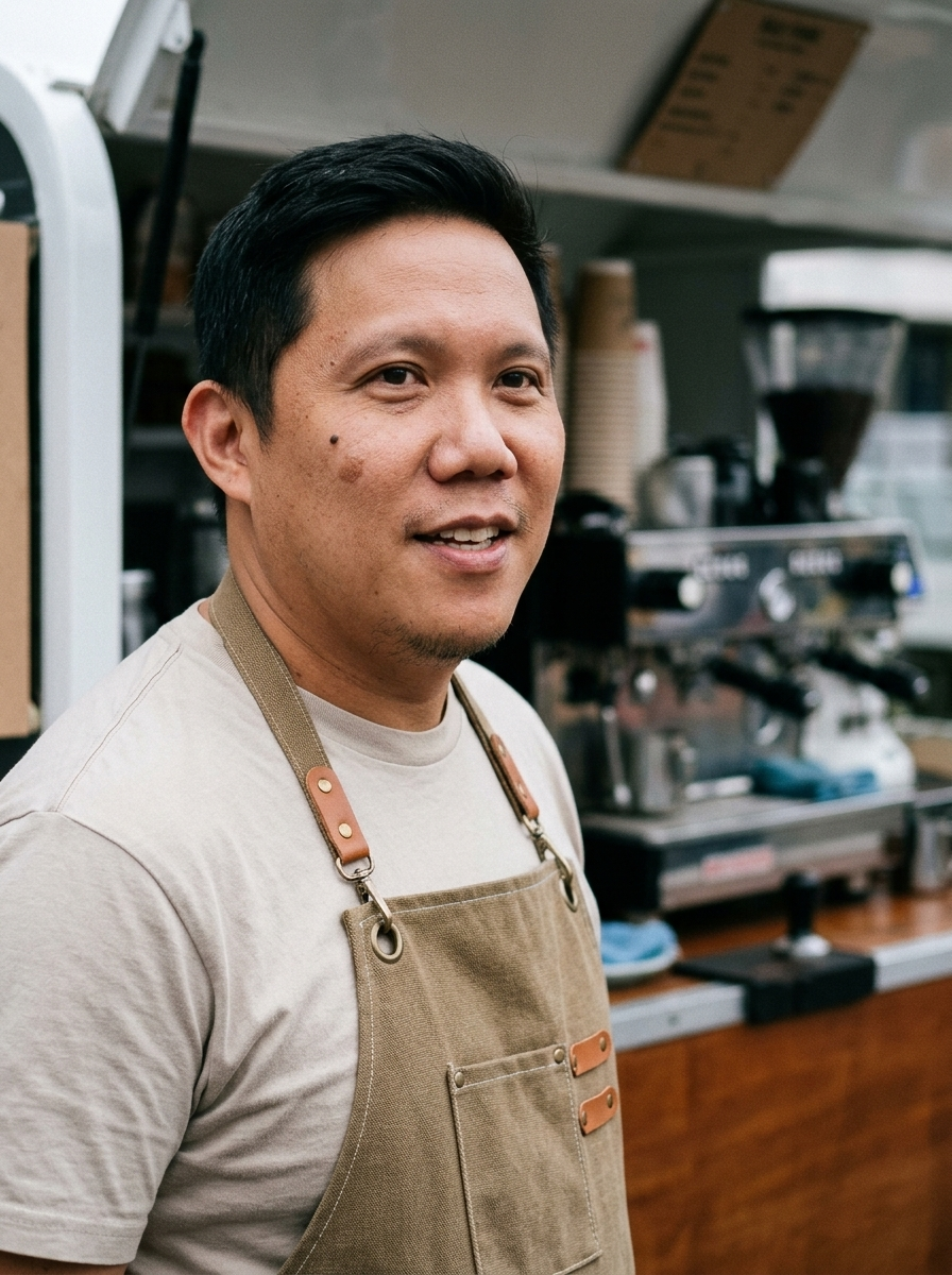 Emil Yanga at the Kmusta cart